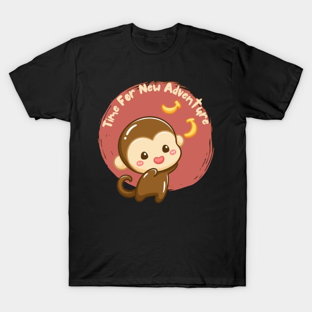 Time for new adventure Hello little monkey cute baby outfit T-Shirt by BoogieCreates